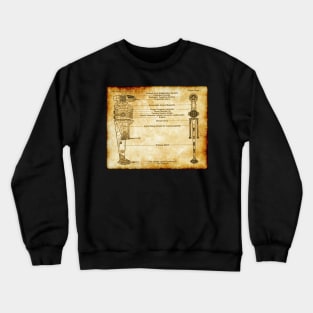 E-Type Folding Wing Fighter Parchment Blueprint Crewneck Sweatshirt